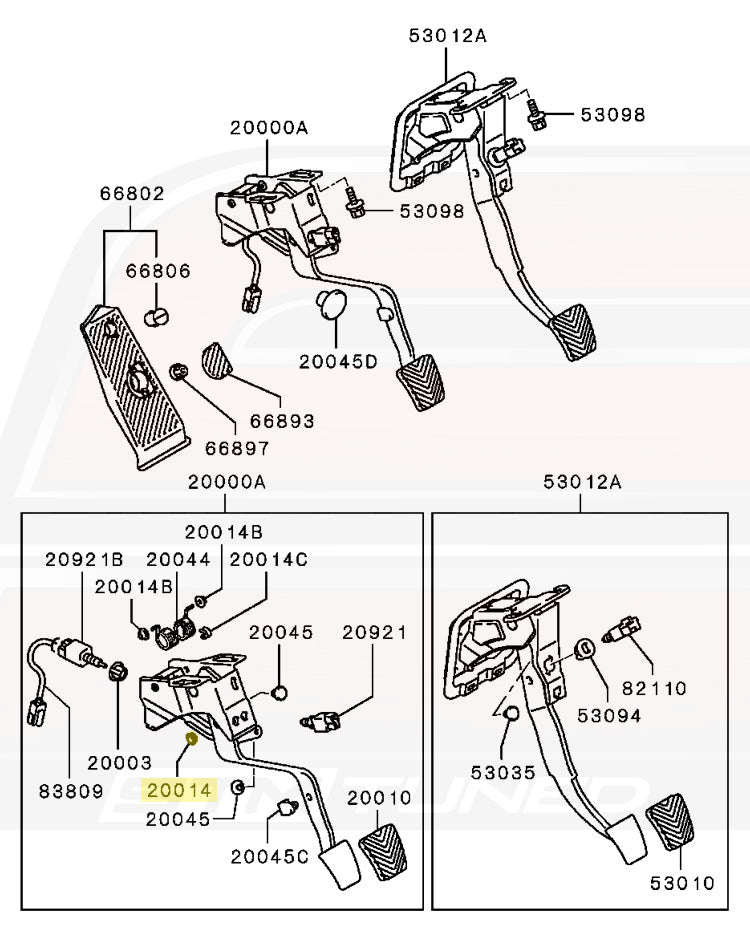 Mitsubishi OEM Clutch/Brake Pedal Bushing for Evo 1-9/DSM (MB555171)
