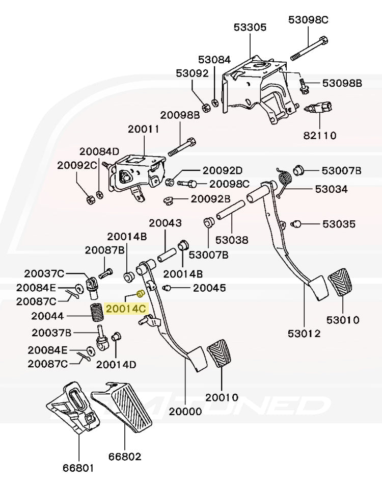 Mitsubishi OEM Clutch/Brake Pedal Bushing for Evo 1-9/DSM (MB555171)