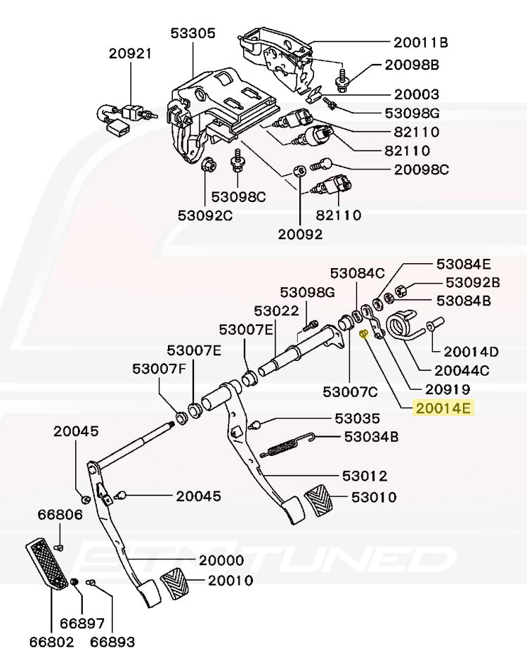 Mitsubishi OEM Clutch/Brake Pedal Bushing for Evo 1-9/DSM (MB555171)