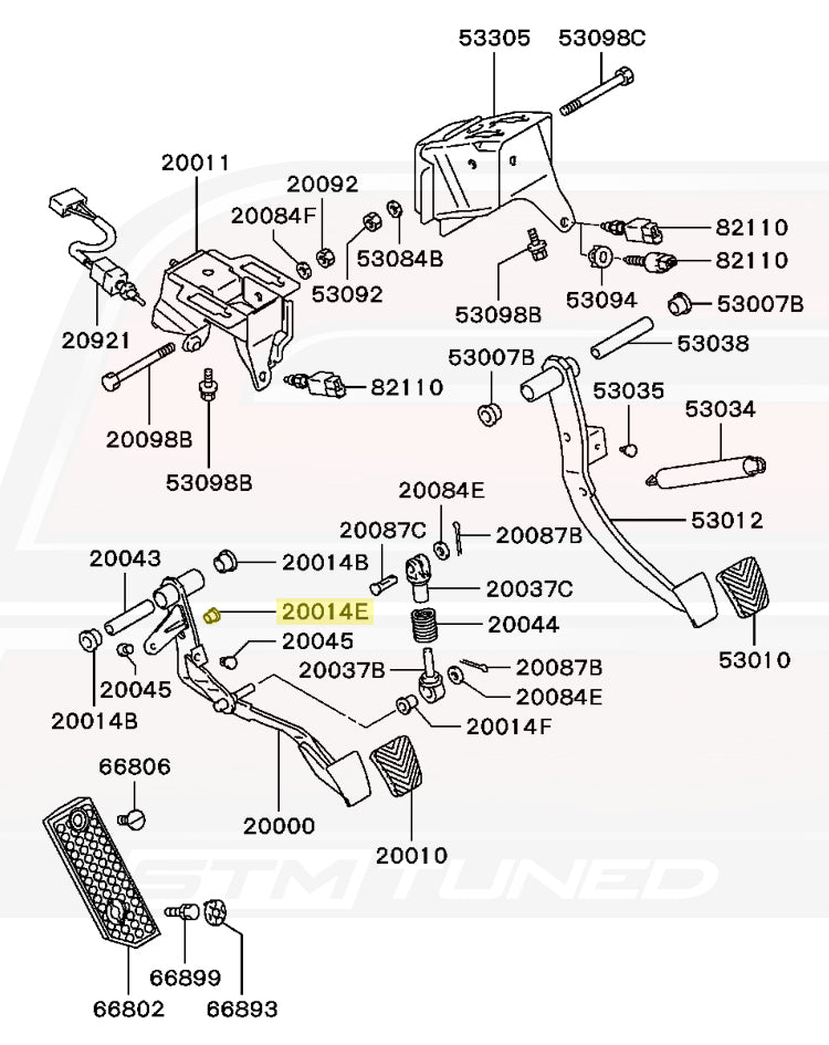 Mitsubishi OEM Clutch/Brake Pedal Bushing for Evo 1-9/DSM (MB555171)