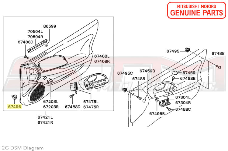 Mitsubishi Door Clips - 2G DSM
