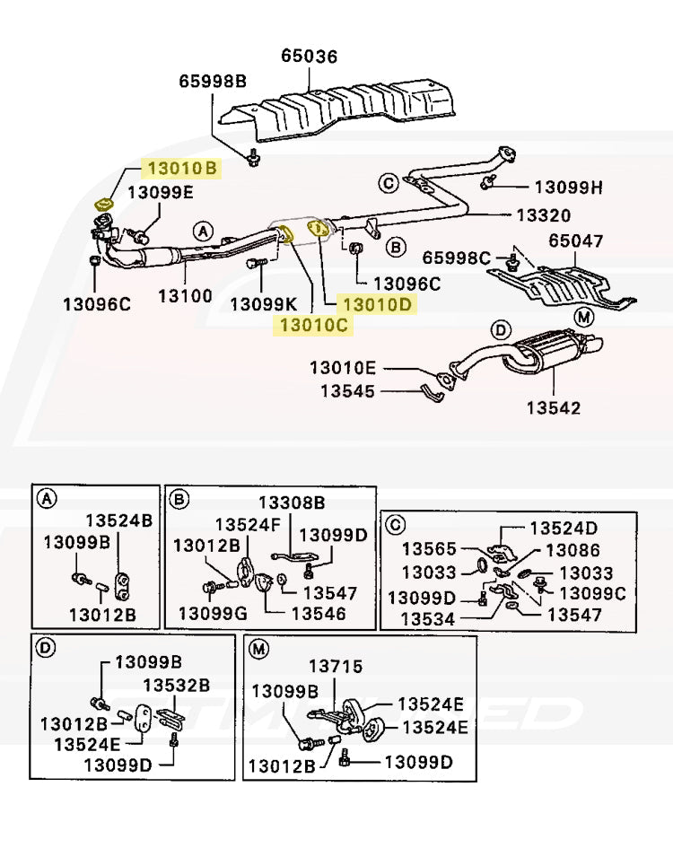 Mitsubishi OEM 2.25" Exhaust Gasket for DSM/3S/Evo 1-3 (MB687002)
