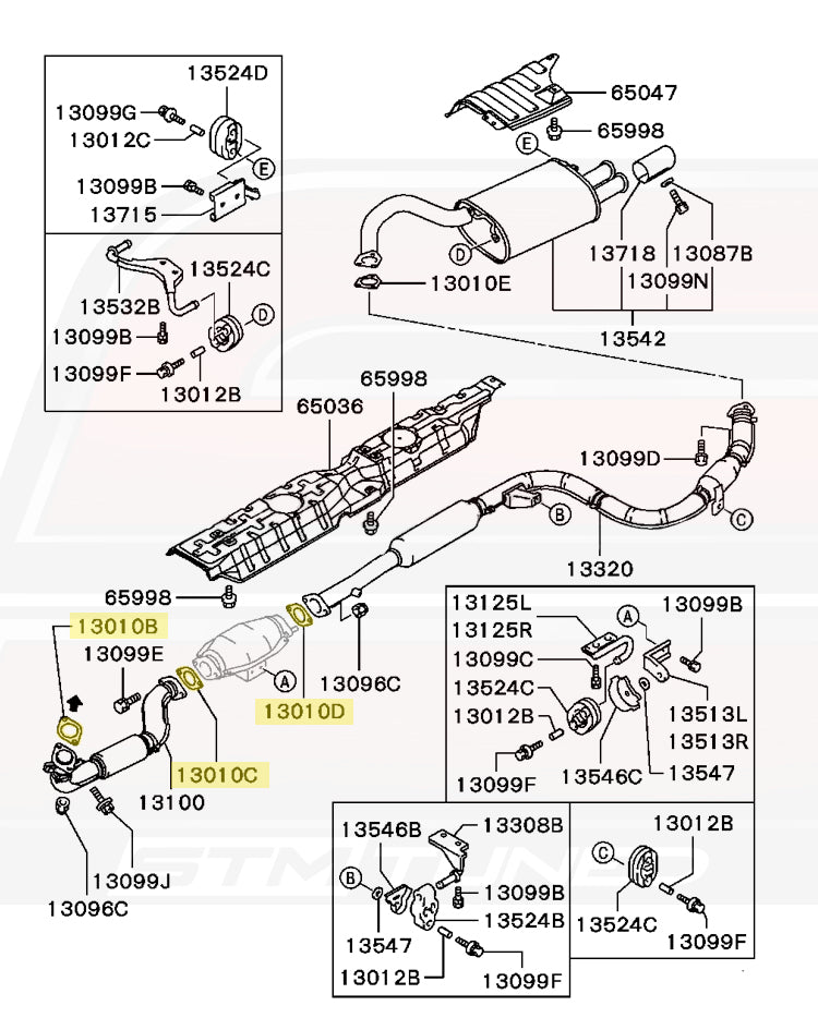Mitsubishi OEM 2.25" Exhaust Gasket for DSM/3S/Evo 1-3 (MB687002)