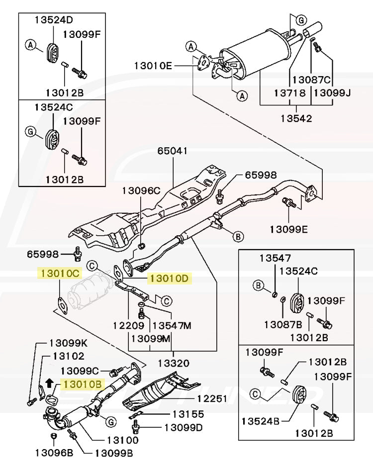 Mitsubishi OEM 2.25" Exhaust Gasket for DSM/3S/Evo 1-3 (MB687002)