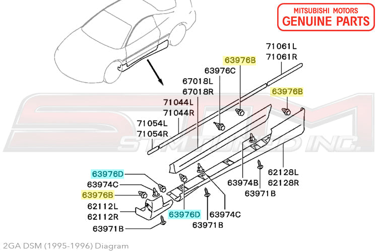 Mitsubishi Side Skirt Clip - 2G DSM