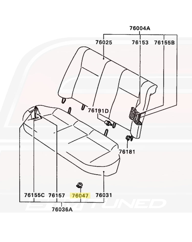 Mitsubishi OEM Rear Seat Cushion Release for 2G DSM/Evo 1-9 (MB873947)