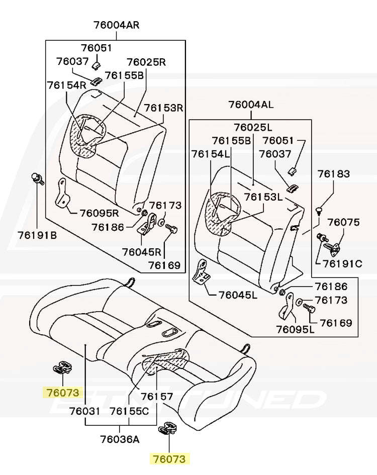 Mitsubishi OEM Rear Seat Cushion Release for 2G DSM/Evo 1-9 (MB873947)