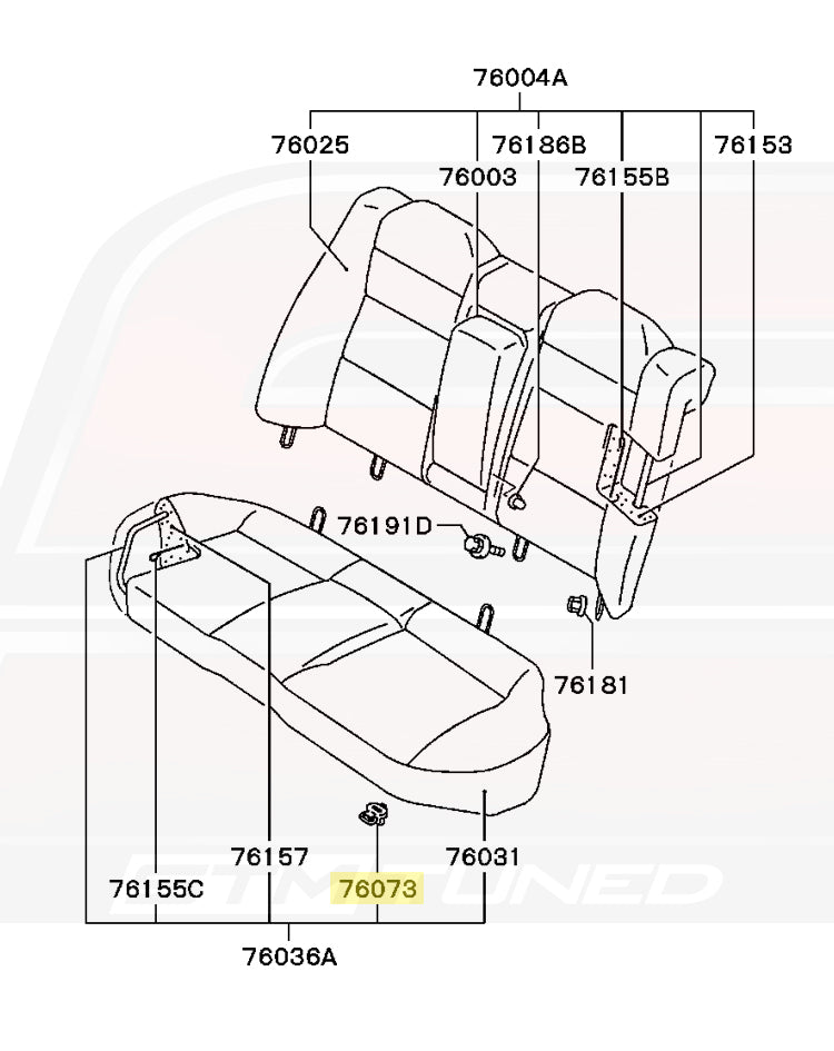 Mitsubishi OEM Rear Seat Cushion Release for 2G DSM/Evo 1-9 (MB873947)