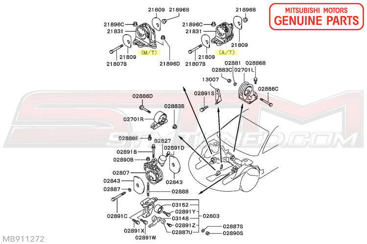 Mitsubishi Motor Mount - 2G DSM (Manual Transmission)