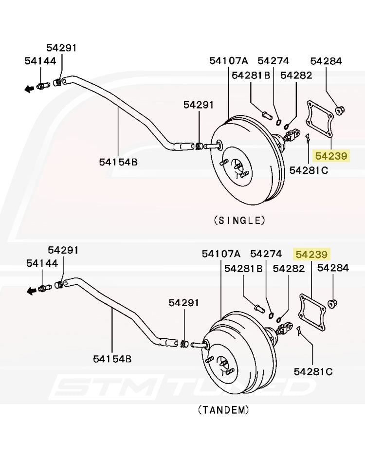 Mitsubishi OEM Brake Booster Gasket for Evo DSM 3S (MB928711)
