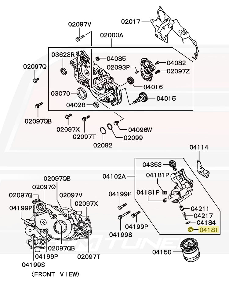 Mitsubishi OEM M18 Plug for 4G63 Evo/DSM Oil Filter Housing (MD001404)