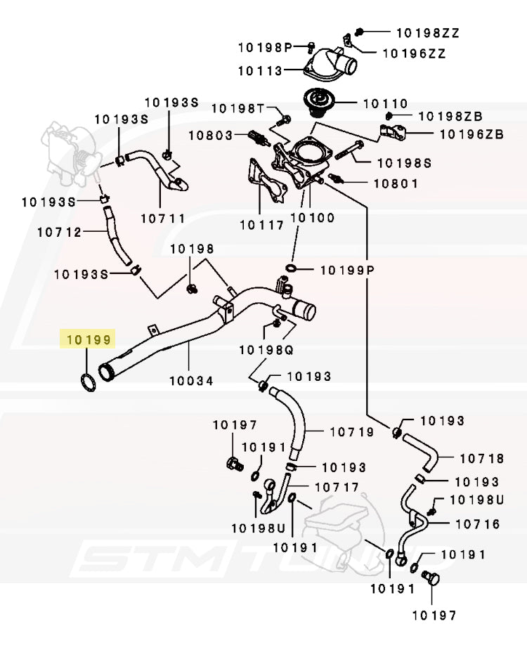 Mitsubishi OEM Water Pump to Pipe O-Ring for DSM/Evo (MD030764)
