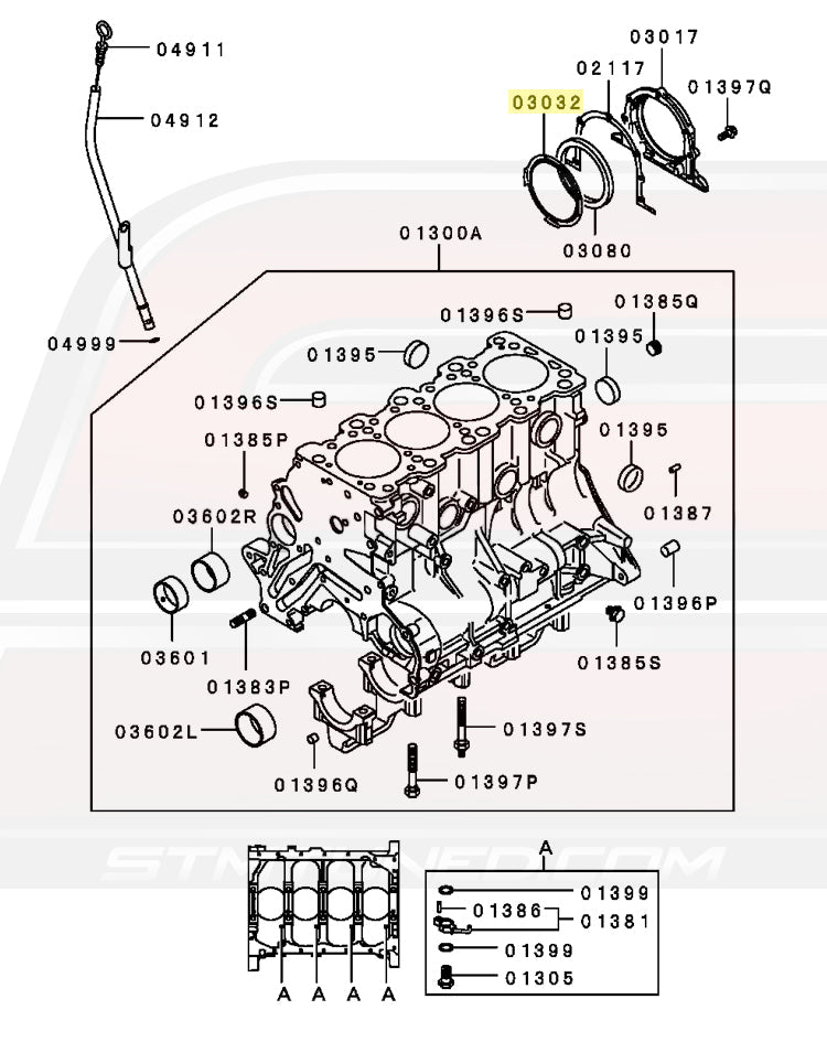 Mitsubishi OEM Rear Main Seal Oil Separator for 6-Bolt DSM (MD040332)