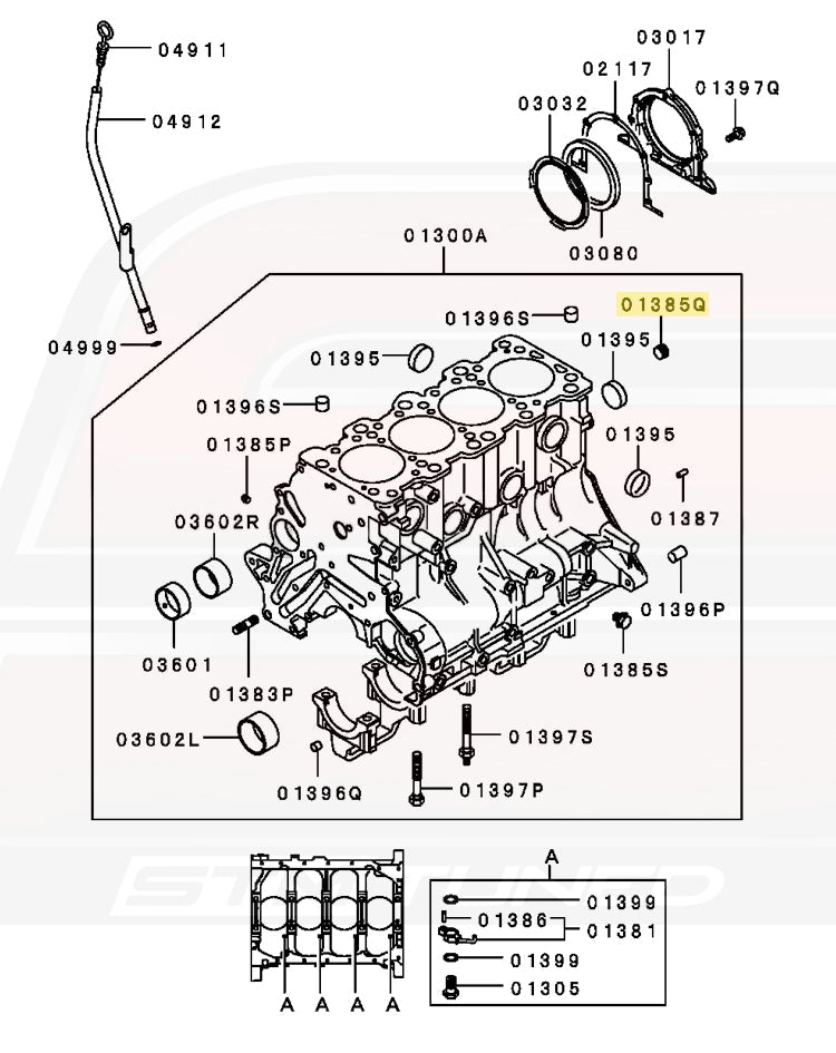 Mitsubishi OEM Oil Galley 3/8 BSPT Plug for 4G63 Evo/DSM (MD040338)