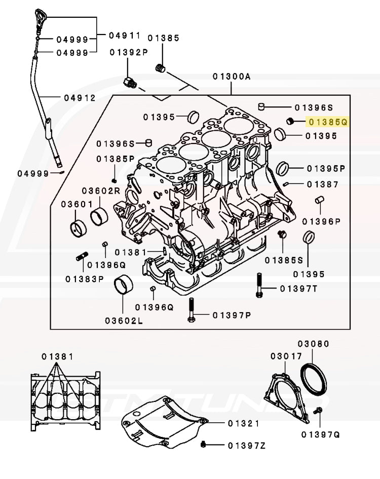 Mitsubishi OEM Oil Galley 3/8 BSPT Plug for 4G63 Evo/DSM (MD040338)