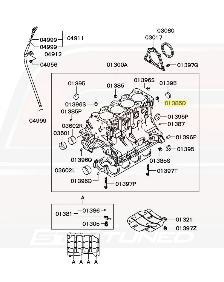 Mitsubishi OEM Oil Galley 3/8 BSPT Plug for 4G63 Evo/DSM (MD040338)