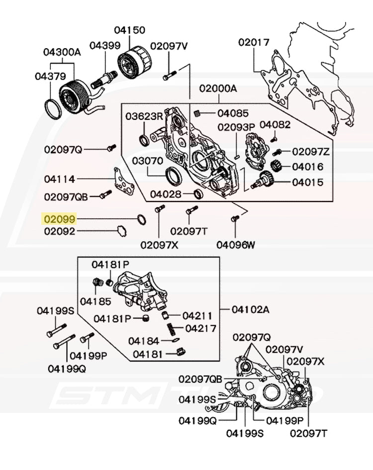 Mitsubishi OEM Front Case Castle Plug Oring for 4G63 Evo DSM (MD041021)