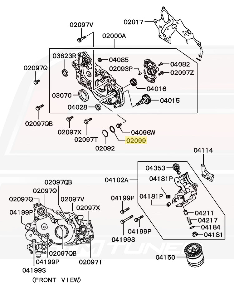 Mitsubishi OEM Front Case Castle Plug Oring for 4G63 Evo DSM (MD041021)