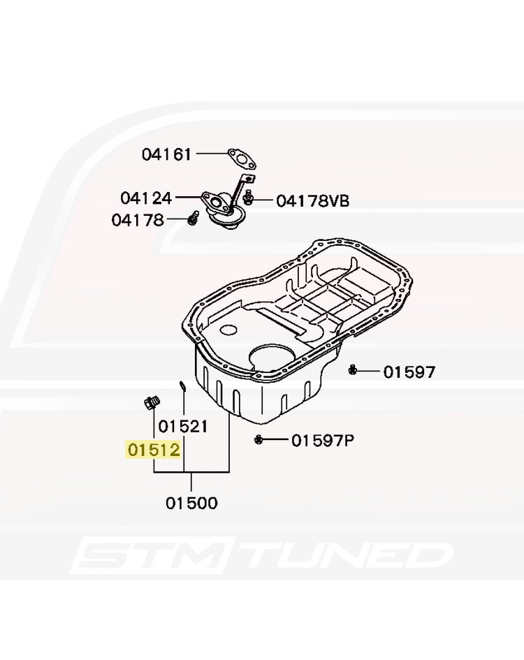 Mitsubishi OEM Engine Oil Pan Drain Bolt (MD050316)