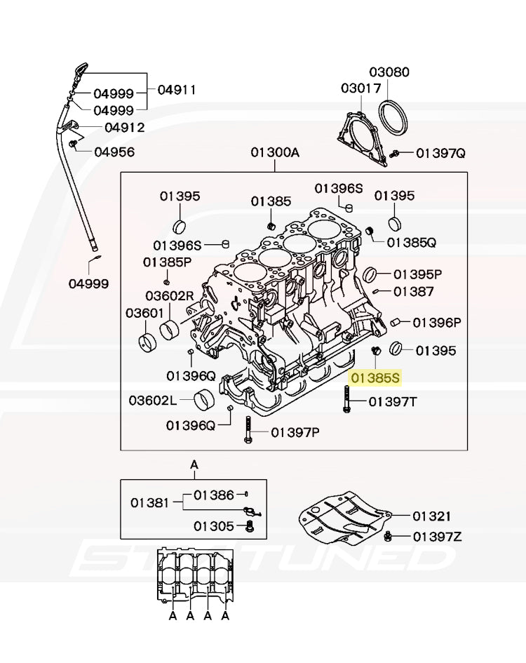 Mitsubishi OEM Cylinder Block Plug for 4G63 Evo DSM (MD065945)