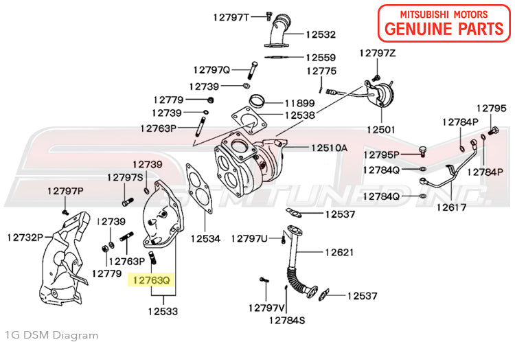 Mitsubishi O2 Housing to Downpipe Stud - 1G/2G DSM