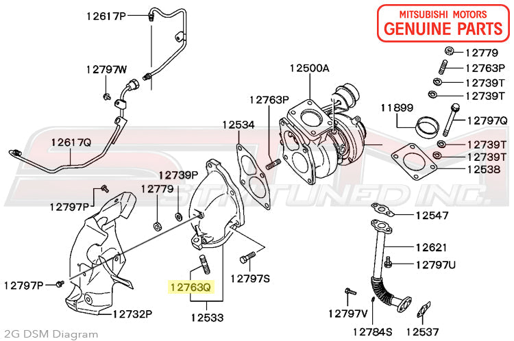 Mitsubishi O2 Housing to Downpipe Stud - 1G/2G DSM