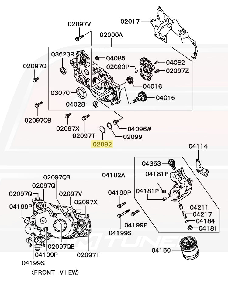 Mitsubishi OEM Front Case Castle Plug for 4G63 Evo DSM (MD125376)
