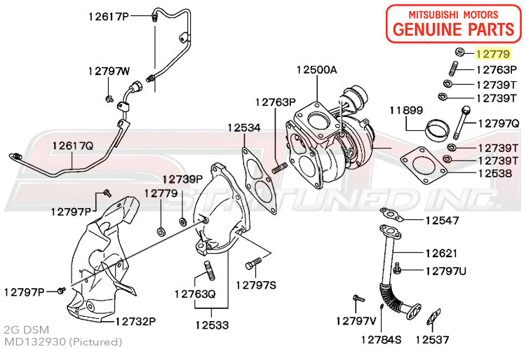 Mitsubishi OEM Manifold to Turbo Nut for Evo I-X/DSM/3S (MD132930)