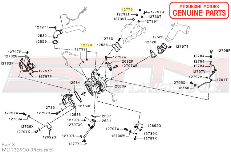Mitsubishi OEM Manifold to Turbo Nut for Evo I-X/DSM/3S (MD132930)