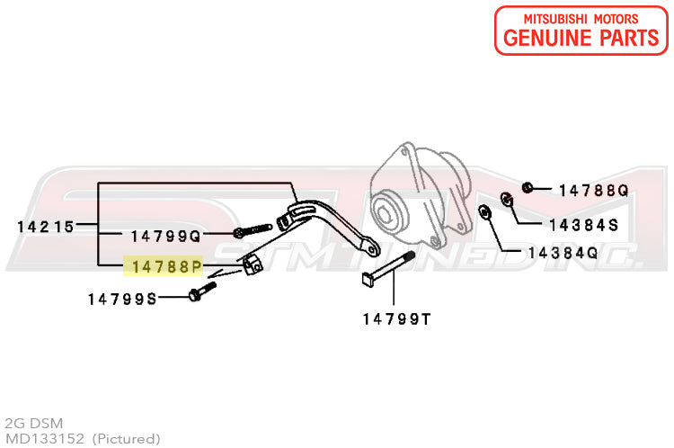Mitsubishi Alternator Pivot Nut - 1G/2G DSM