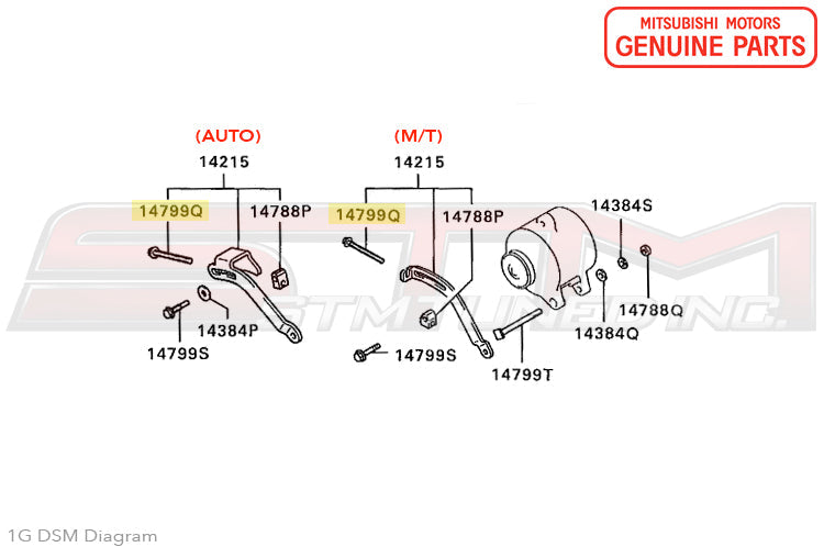 Mitsubishi Alternator Tensioner Bolt - 1G/2G DSM