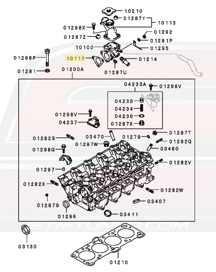 Mitsubishi OEM Thermostat Housing to Head Gasket for 1G DSM (MD145038)