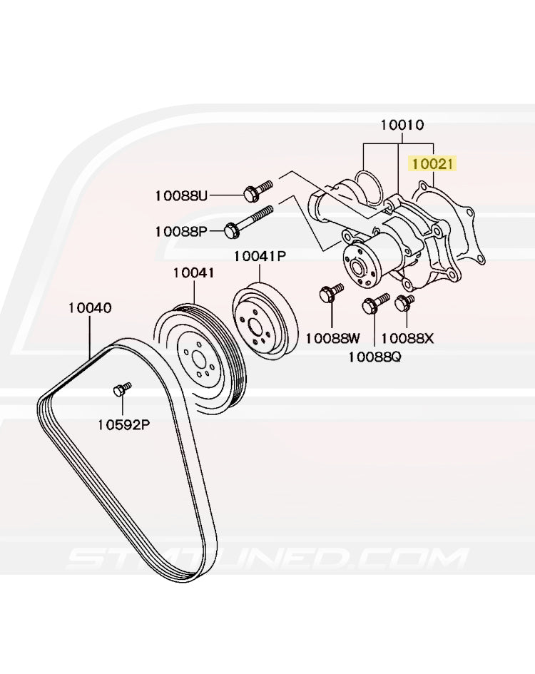 Mitsubishi OEM Water Pump Gasket for 1G DSM (MD169859)