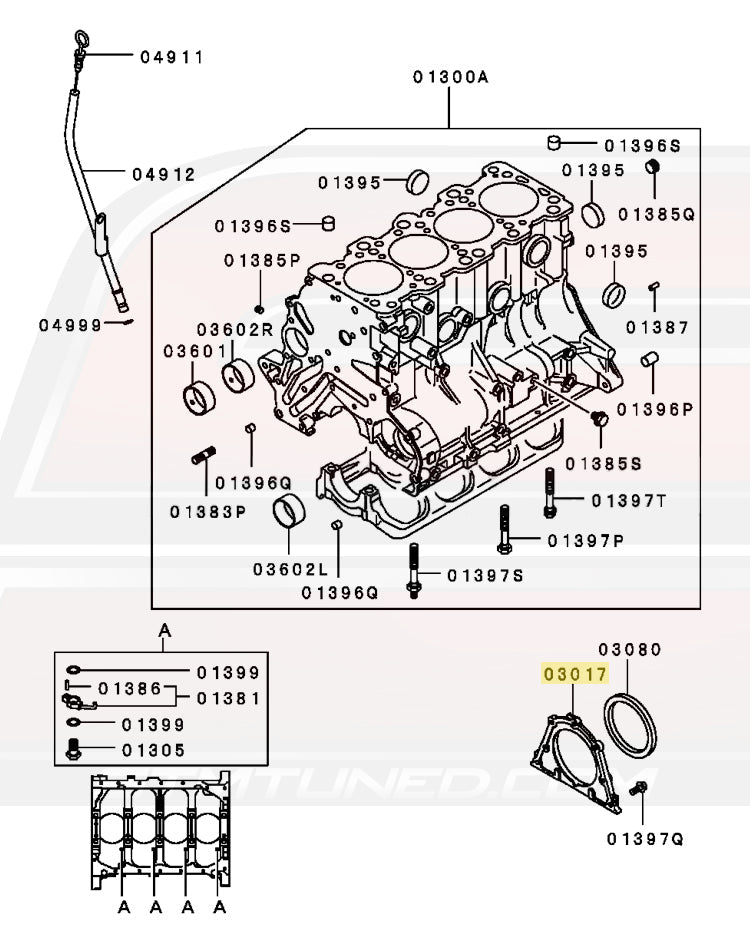 Mitsubishi OEM Rear Main Seal Housing for 7-Bolt DSM (MD172170)