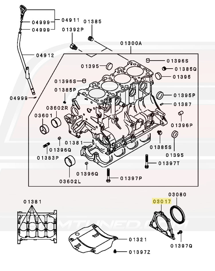 Mitsubishi OEM Rear Main Seal Housing for 7-Bolt DSM (MD172170)