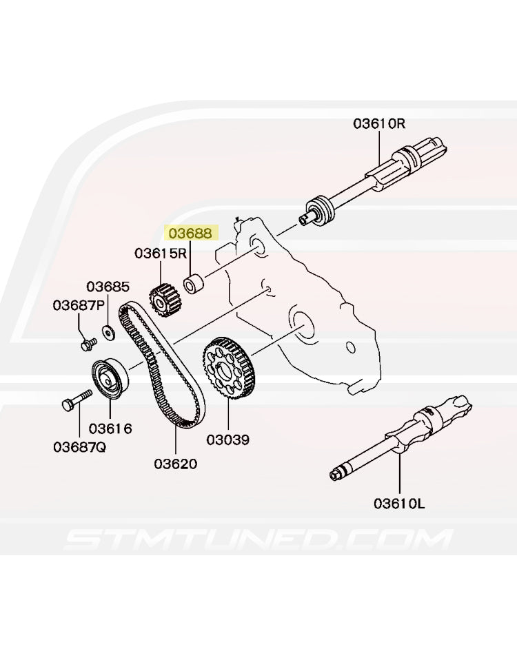 Mitsubishi OEM Balancer Belt Spacer for 4G63 (MD174470)