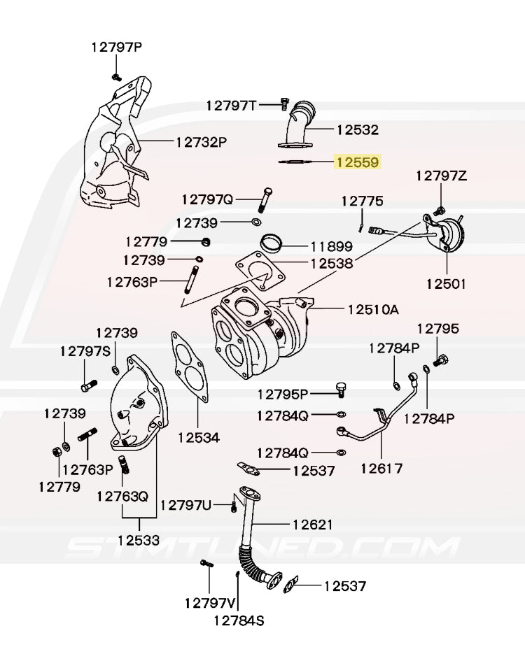 Mitsubishi OEM Turbo Outlet J-Pipe Gasket for 1G/2G DSM (MD189460)