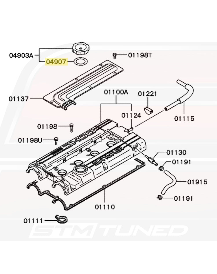 Mitsubishi OEM Engine Oil Cap Gasket for Evo DSM 3000GT (MD311638)