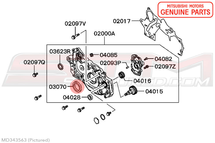 Mitsubishi OEM 4G63 Front Main Seal for Evo/DSM (MD343563)