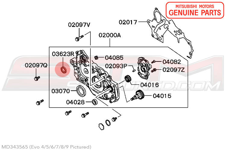 Mitsubishi OEM 4G63 Balance Shaft Seal for Evo/DSM (MD343565)
