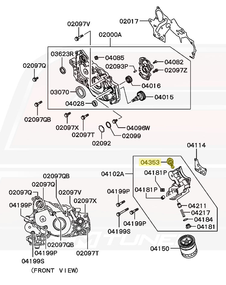 Mitsubishi OEM Oil Cooler By-Pass Valve for Evo 5-X (MD356695)