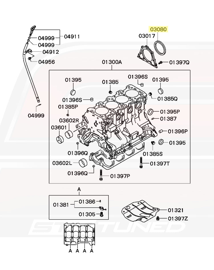 Mitsubishi OEM Rear Main Seal for 7-Bolt DSM / Evo 4-9 (MD359158)