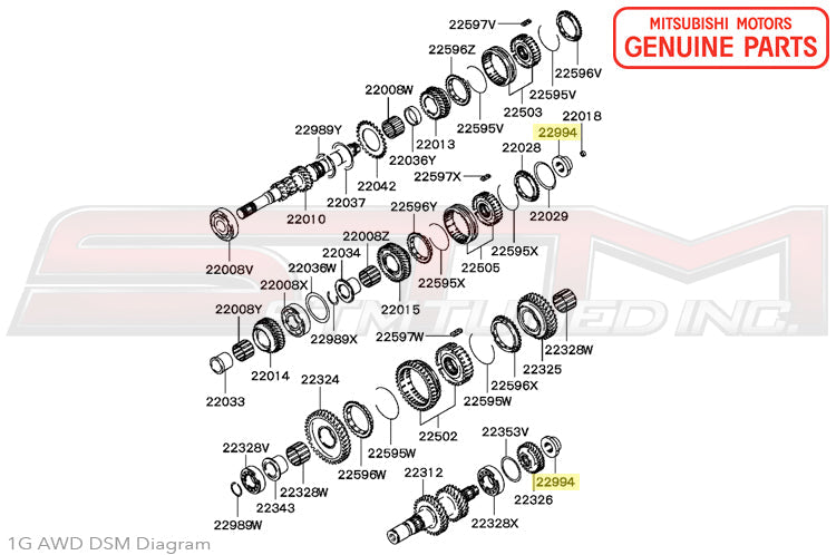 Mitsubishi Manual Transmission Stake Nut - 1G/2G DSM