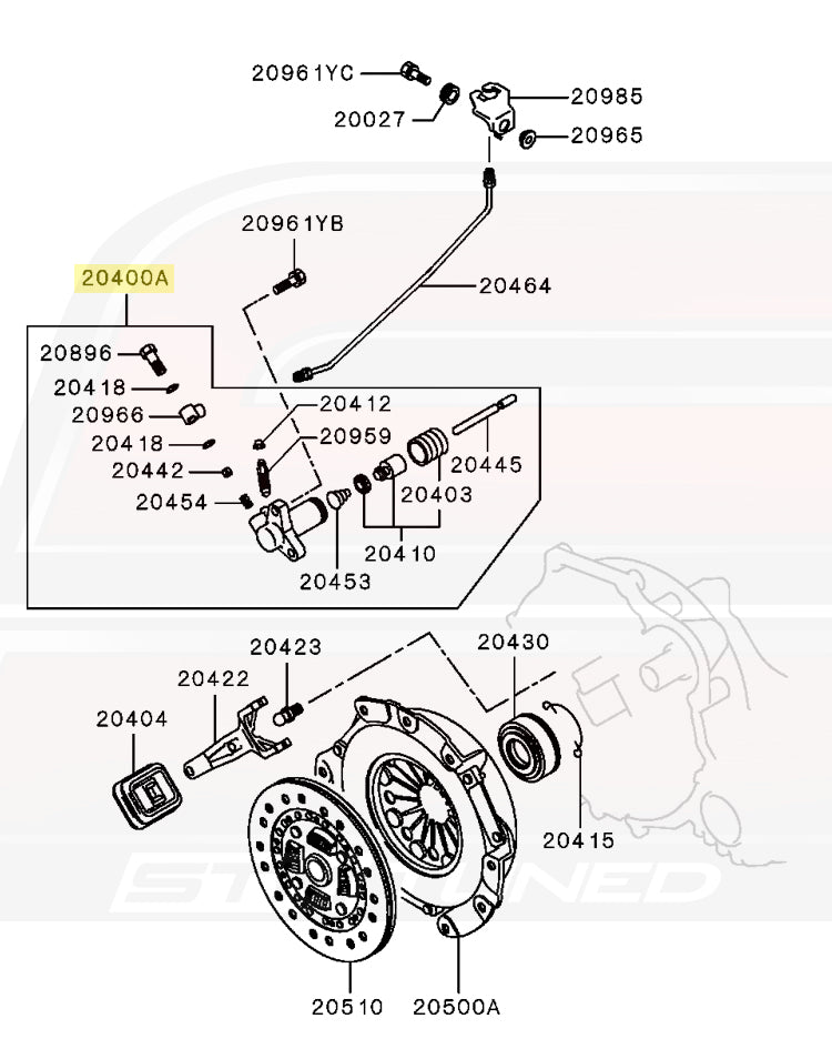 Mitsubishi OEM Slave Cylinder for 1G DSM AWD (MD733623)