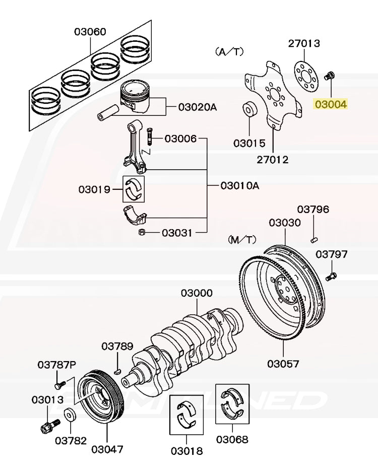 Mitsubishi OEM Automatic Flex Plate Bolt for 7-Bolt DSM (MD752272)