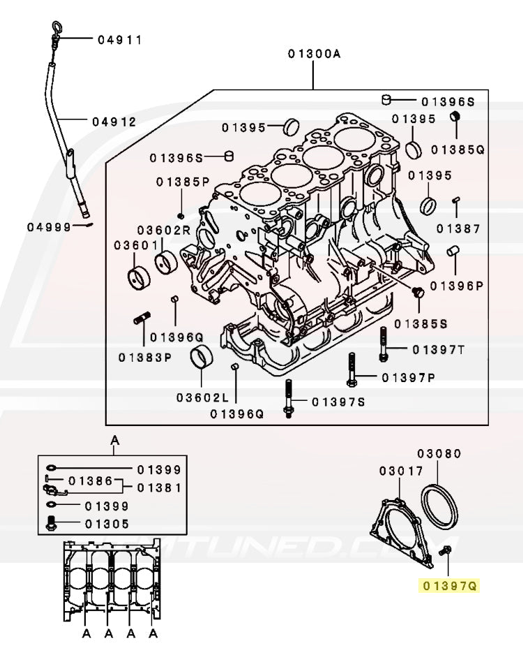 Mitsubishi OEM Rear Main Seal Housing Bolt for 4G63 7-Bolt DSM/Evo (MF140204)