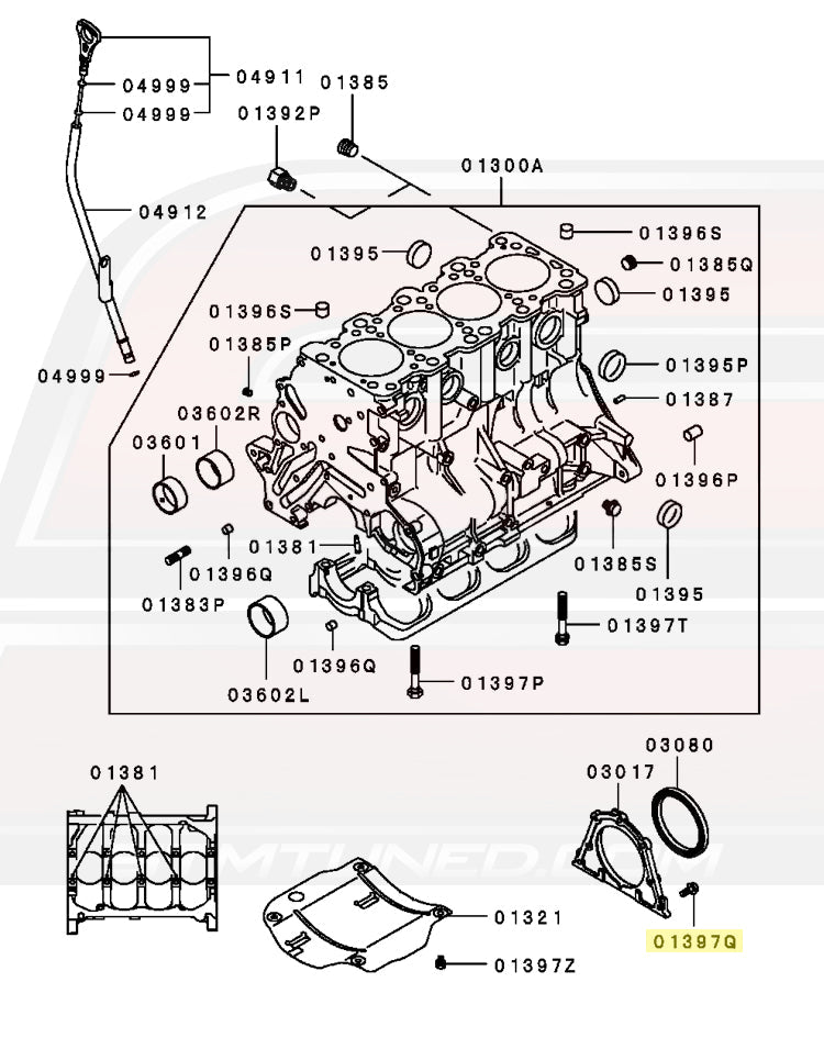 Mitsubishi OEM Rear Main Seal Housing Bolt for 4G63 7-Bolt DSM/Evo (MF140204)