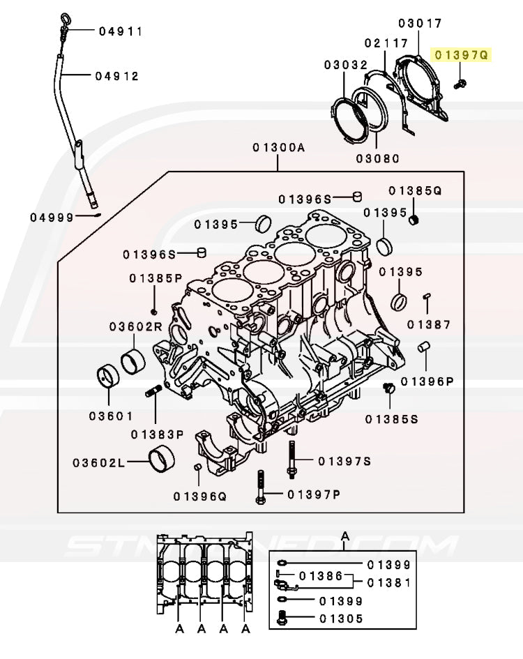 Mitsubishi OEM Rear Main Seal Housing Bolt for 6-Bolt DSM (MF140205)