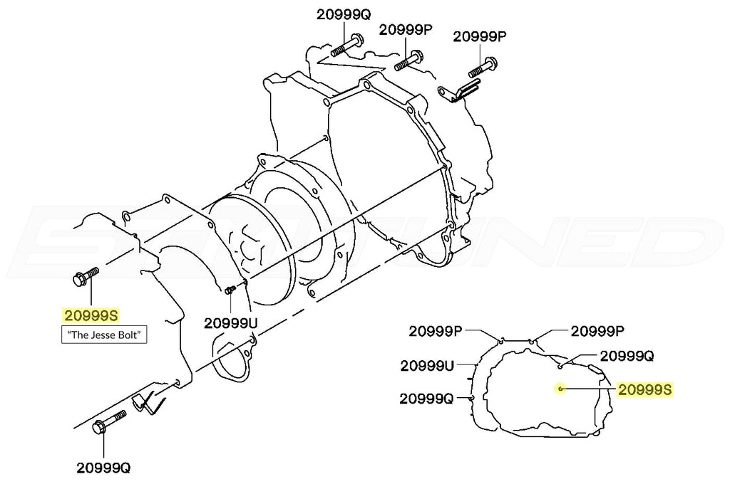Mitsubishi OEM Transmission to Engine Bolt for DSM / Evo 1-9 (MF140266)
