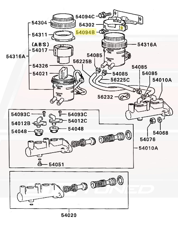 Mitsubishi OEM Brake Fluid Reservoir Bracket Bolt for DSM (MF243623)